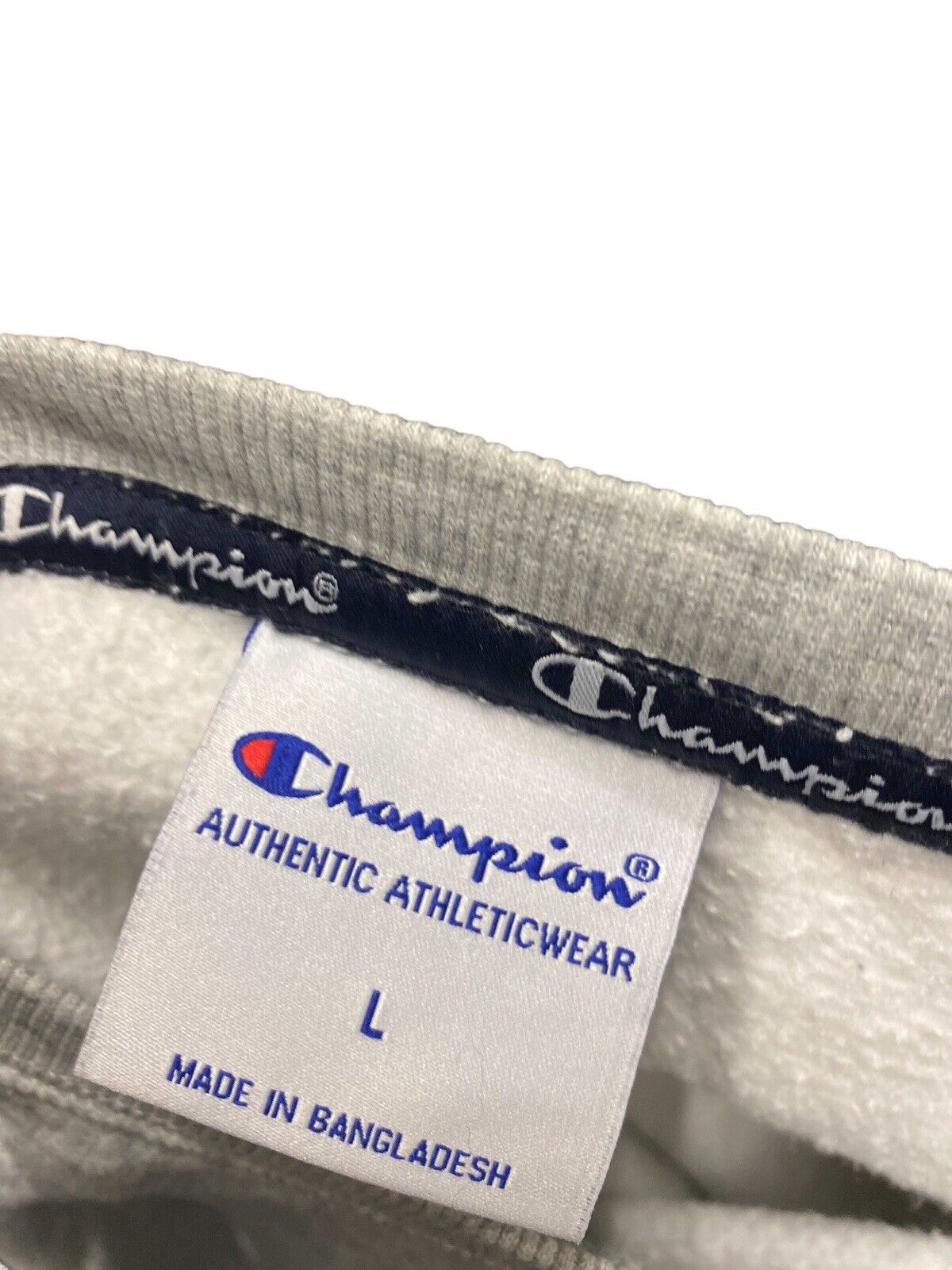 Champion Sweatshirt Jumper Grey Logo Men's L