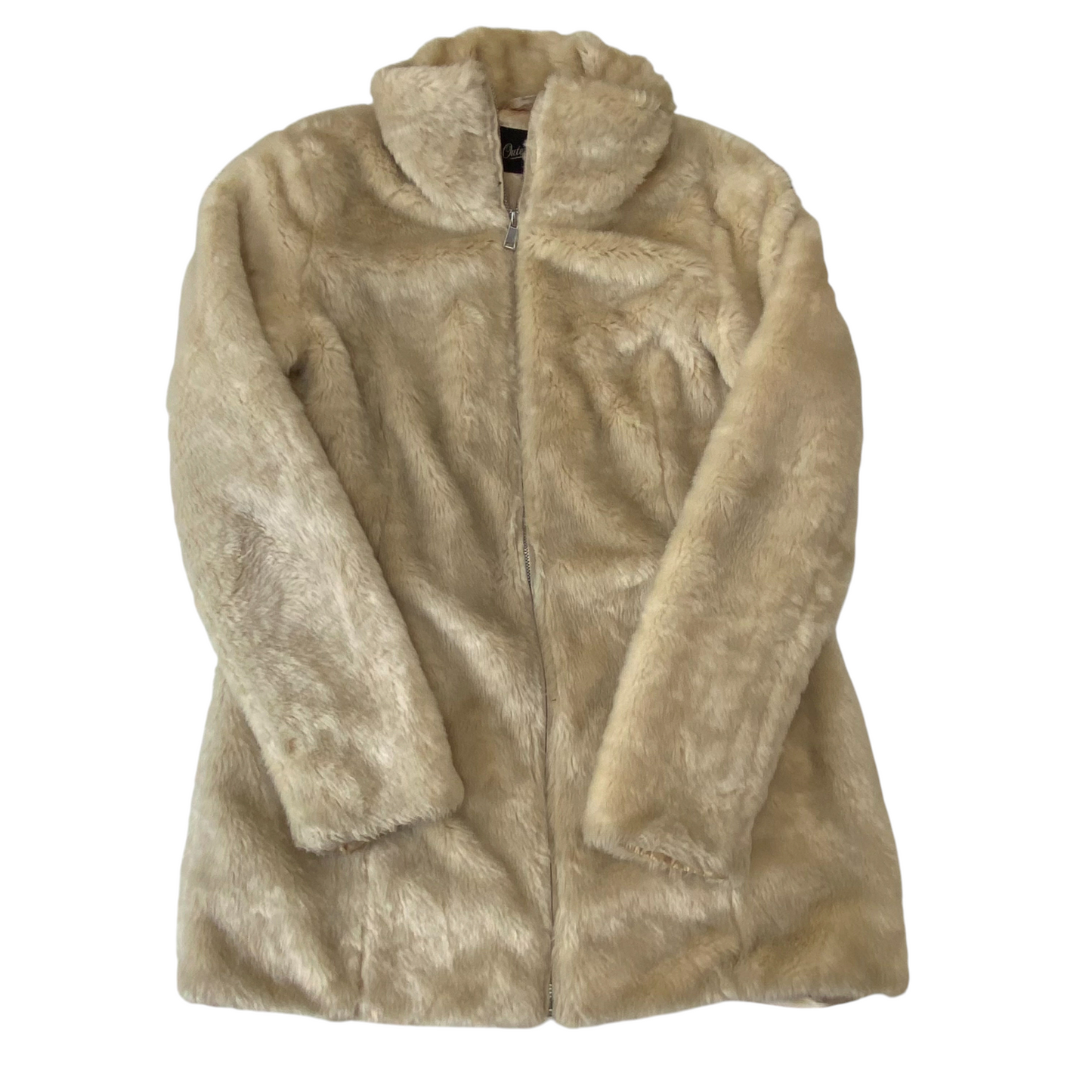 Outerwear Faux Fur Jacket Womens Medium Brown Lightweight Long Sleeve Full Zip