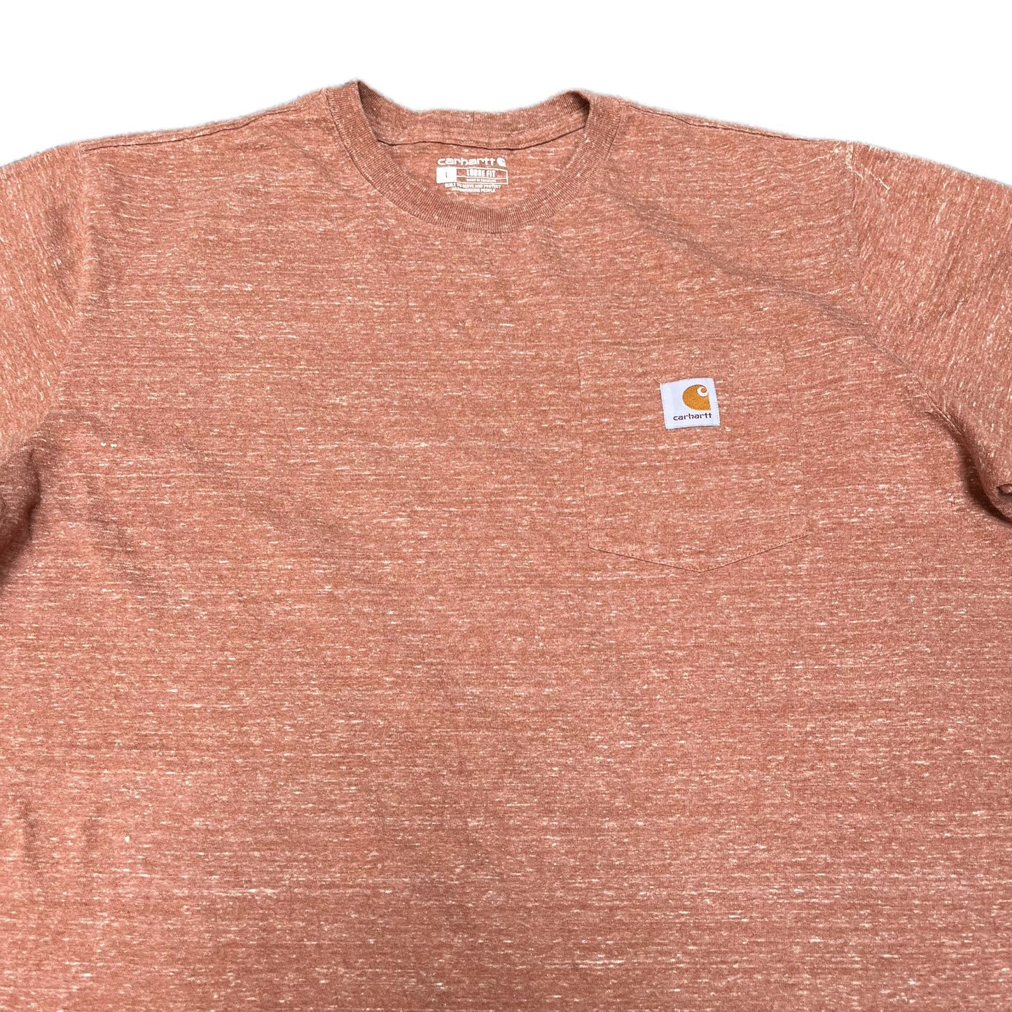 Carhartt Pocket T-Shirt Mens Large Heather Peach Loose Fit Short Sleeve Tee