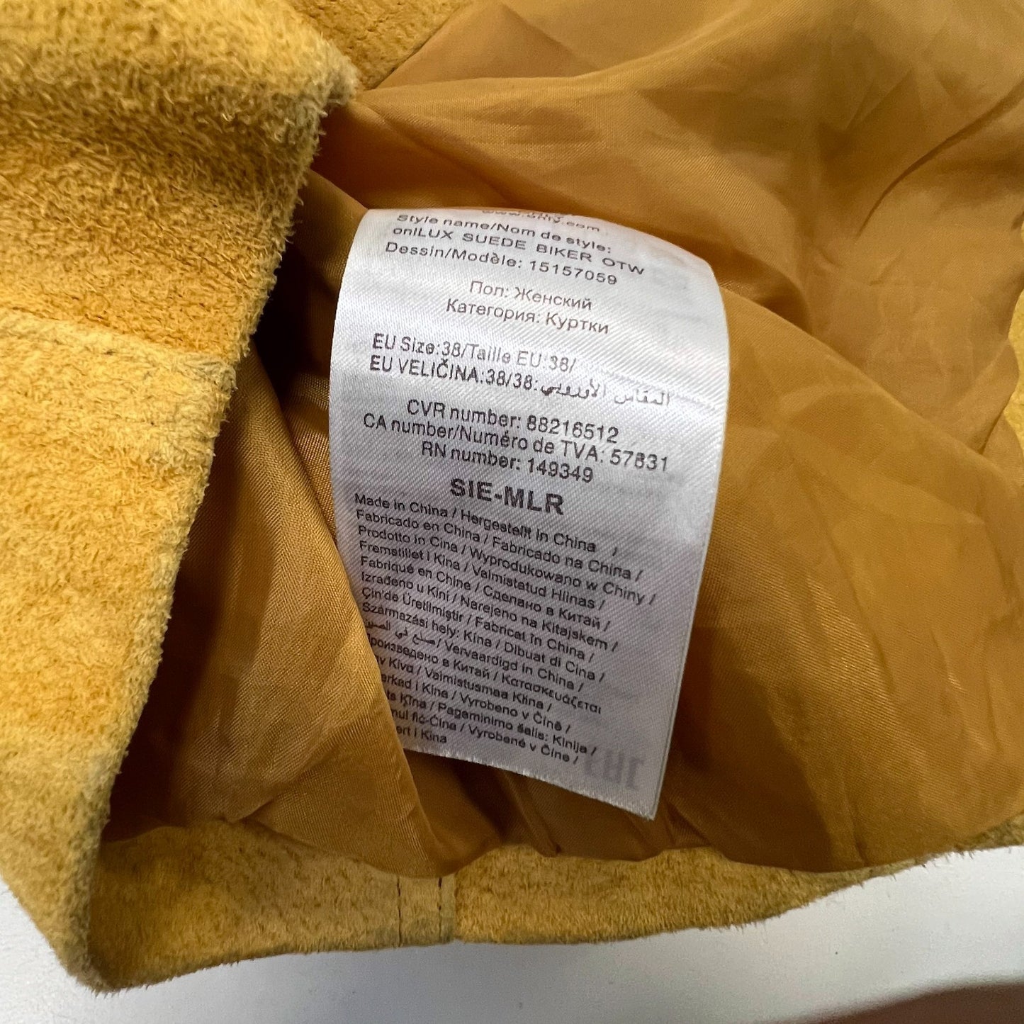 Only Our Story Suede Leather Moto Jacket Womens Small Mustard Asymmetrical Zip