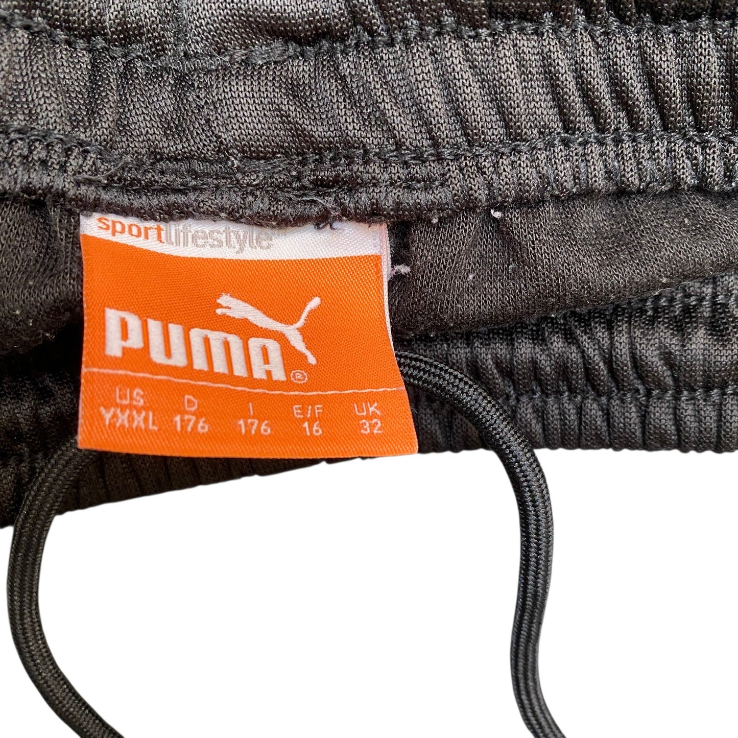 PUMA Track Pants Fits as Mens 25" Waist Black Gym Drawstring Ankle Zip Trousers