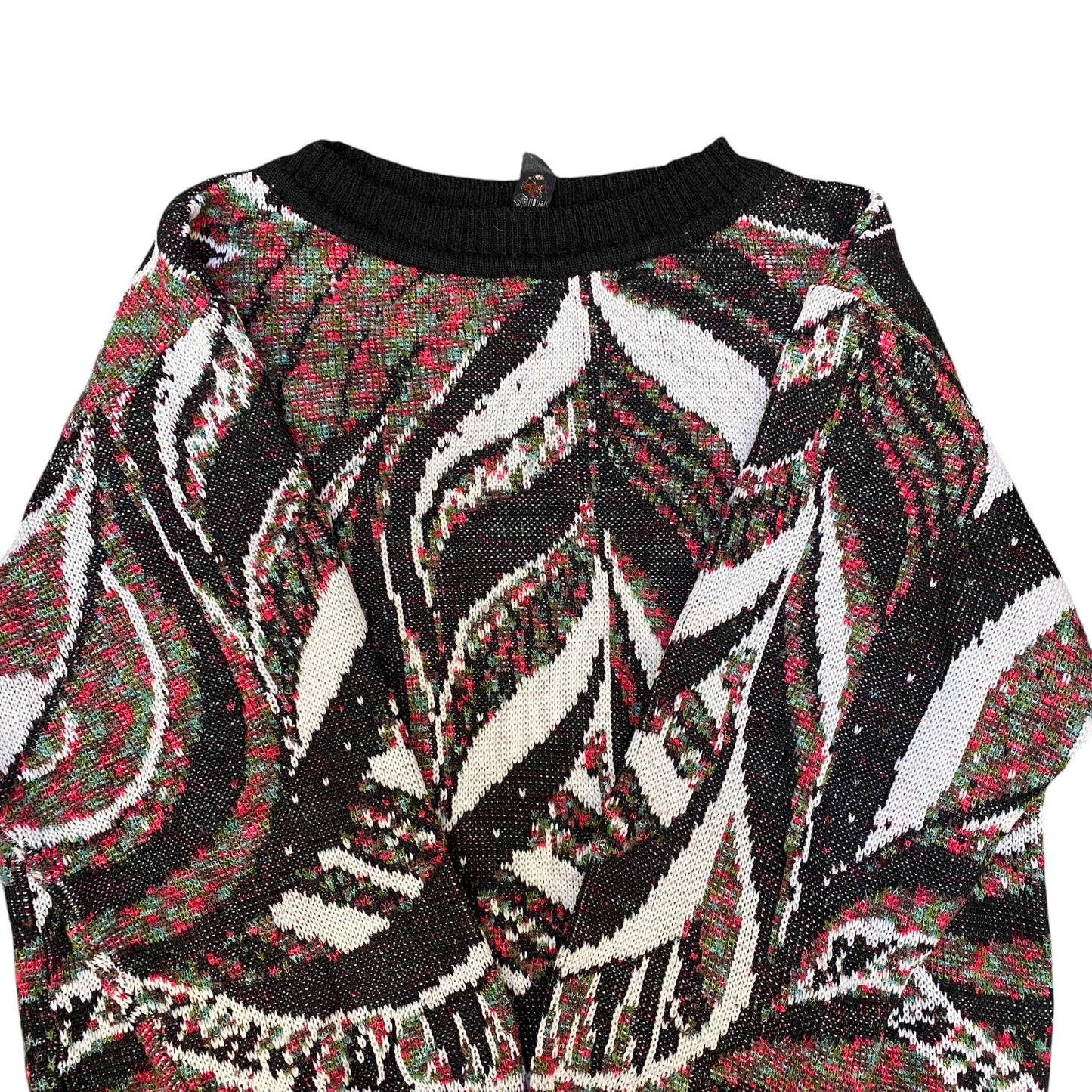 Chic Jumper Womens Medium Multi Knitted Long Sleeve Ribbed Cuff & Hem Pullover