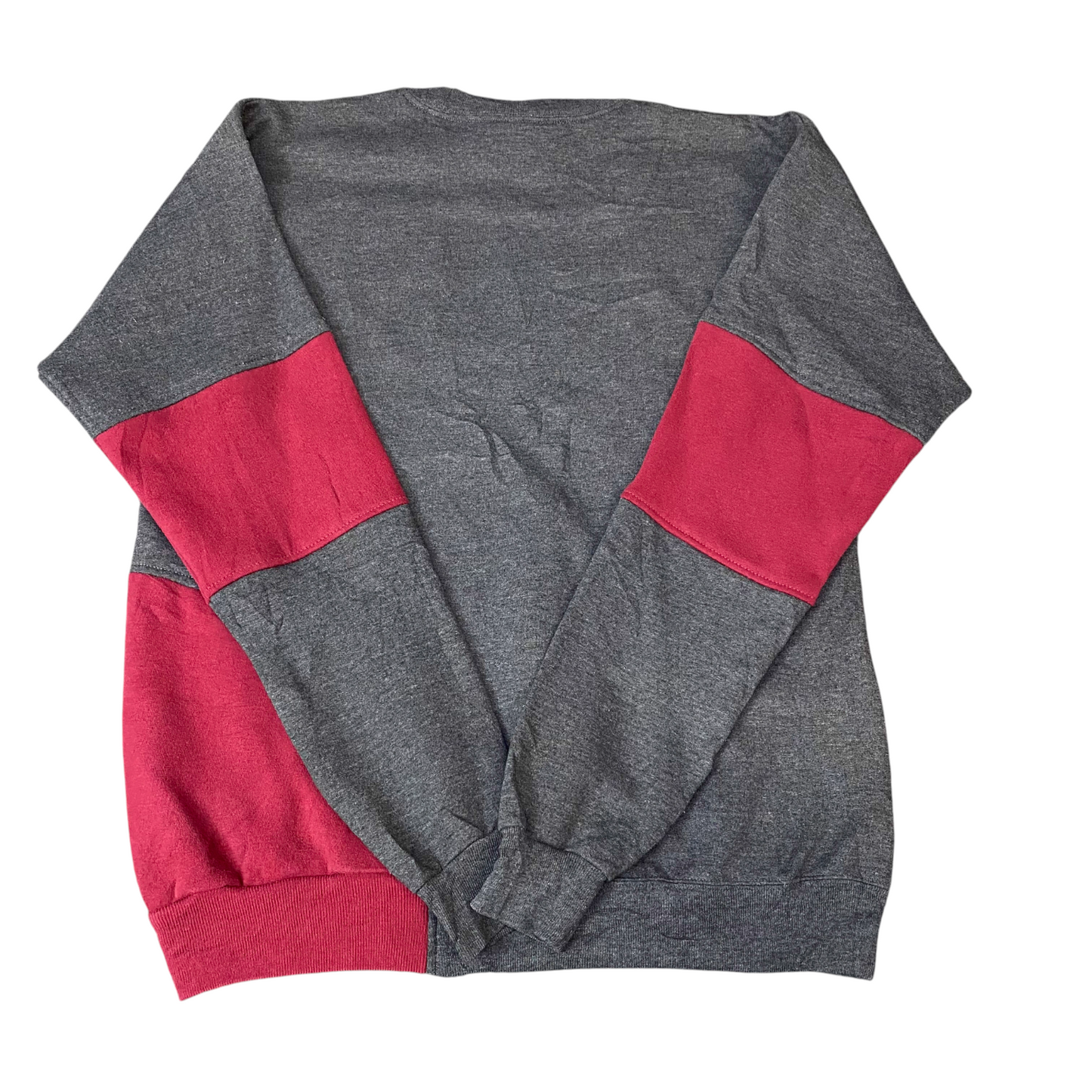Nike Reworked Sweatshirt Mens M Red Grey Embroidered Spellout Logo Vintage Y2K