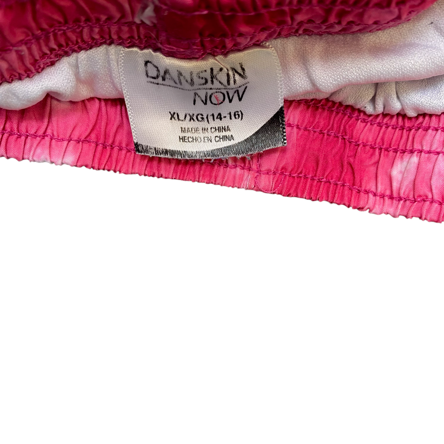 Running Sprinter Shorts Womens XL Pink White Tie Dye Athletic Gym Elastic Waist