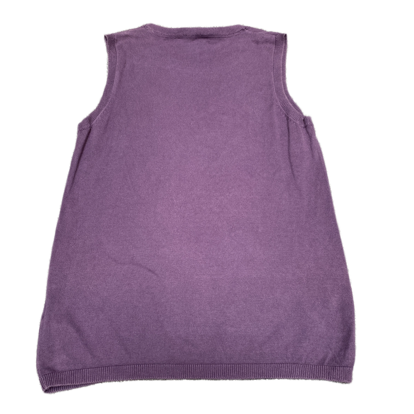 Tommy Hilfiger Jumper Girls Small Purple Knitted Sleeveless Crew Neck Pullover