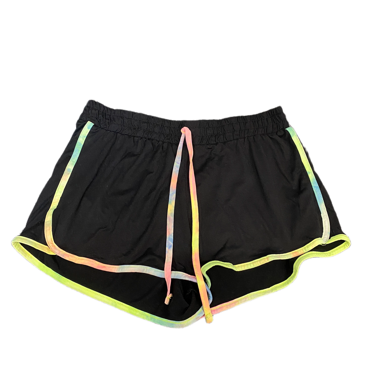 Running Sprinter Shorts Women M 28" Waist Black Athletic Gym Workout Dolphin Hem