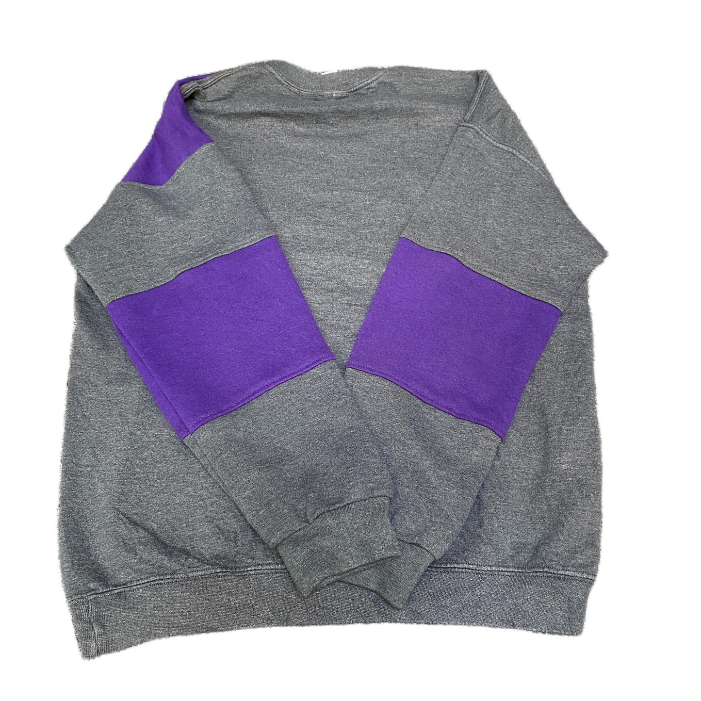 Nike Reworked Sweatshirt Mens M Purple Grey Embroidered Spellout Logo Vtg Y2K