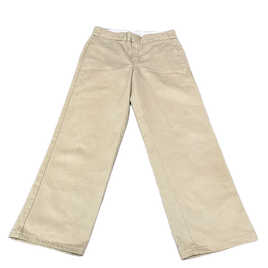 Dickies Chino Pants Fits as Women 30" Waist Beige Low Rise Straight Leg Trousers