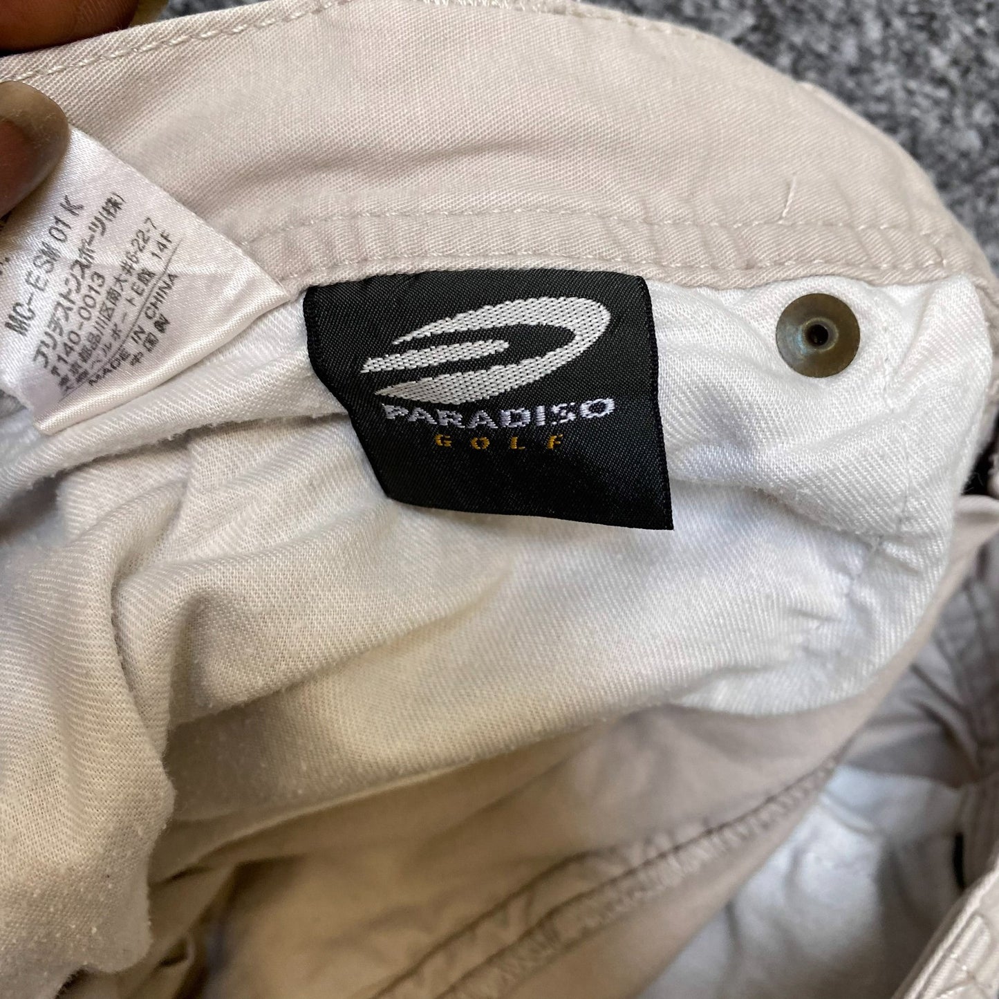 Paradiso Golf Cargos Mens Large Beige Solid Stretch Light Wash Workwear Outdoor