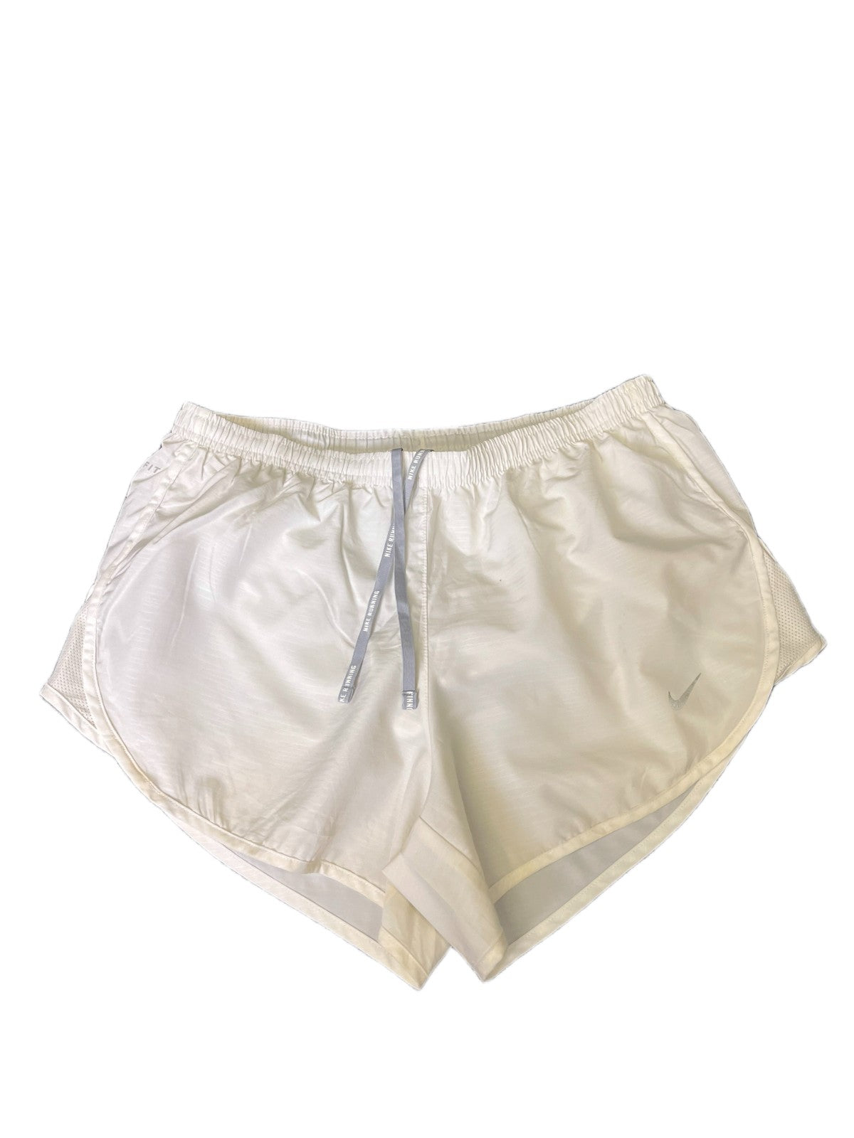 Nike Dri-Fit Running Shorts Womens M 29" Waist White Performance Dolphin Hem