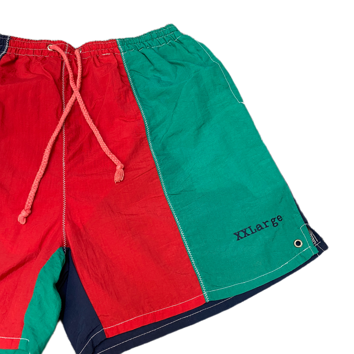 Swim Trunks Shorts Womens M 29" Waist Multi Colorblock Elastic Waist Drawstring