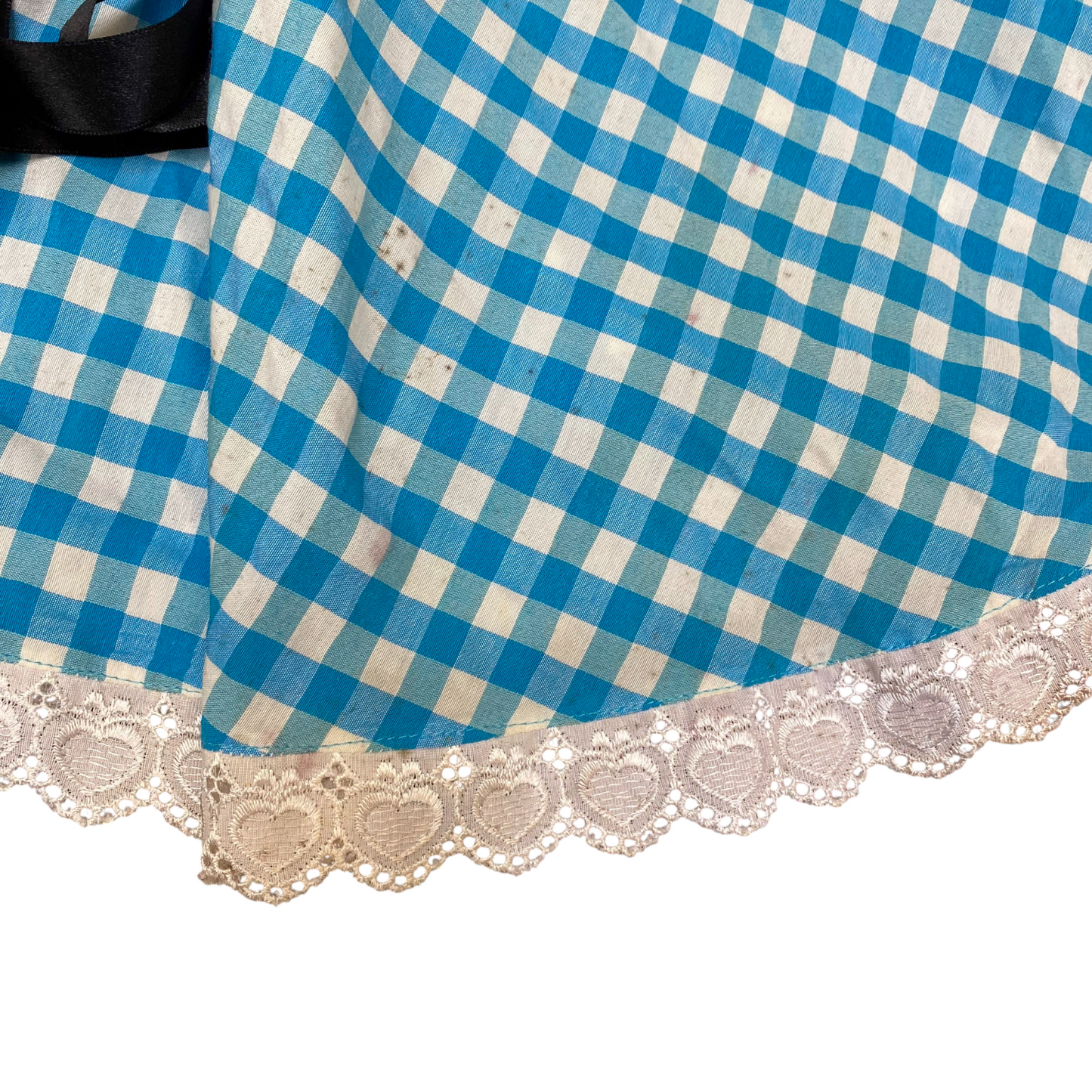 Point Oktoberfest Beer Dress Womens S Black Blue Gingham Square Neck Back Zip