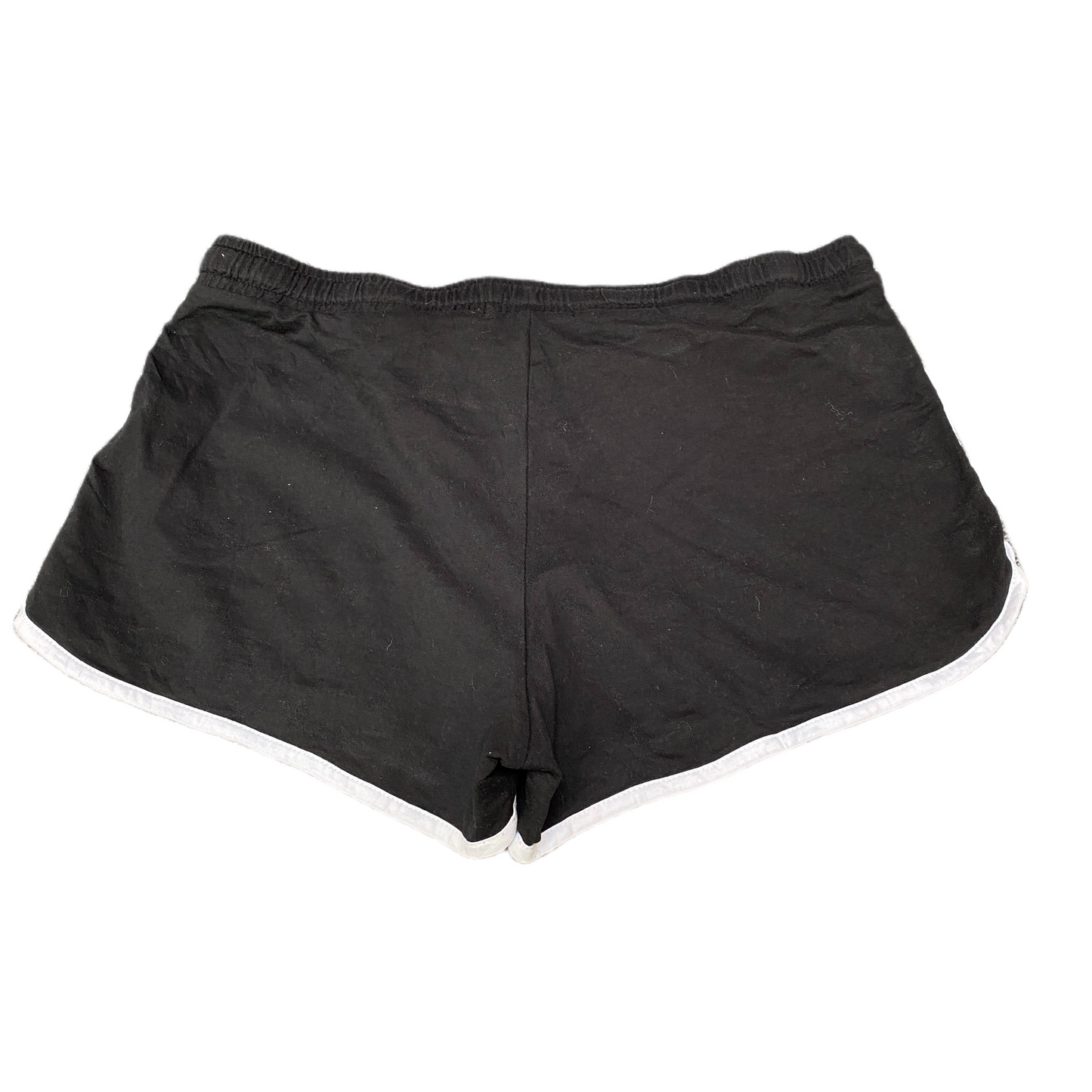 Running Sprinter Shorts Womens Large 33" Waist Black Gym Athletic Dolphin Hem