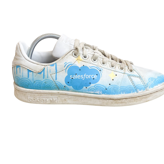 Adidas Stan Smith Athletic Low Sneakers Mens 6 White Pharrell Holi Blue Low Top