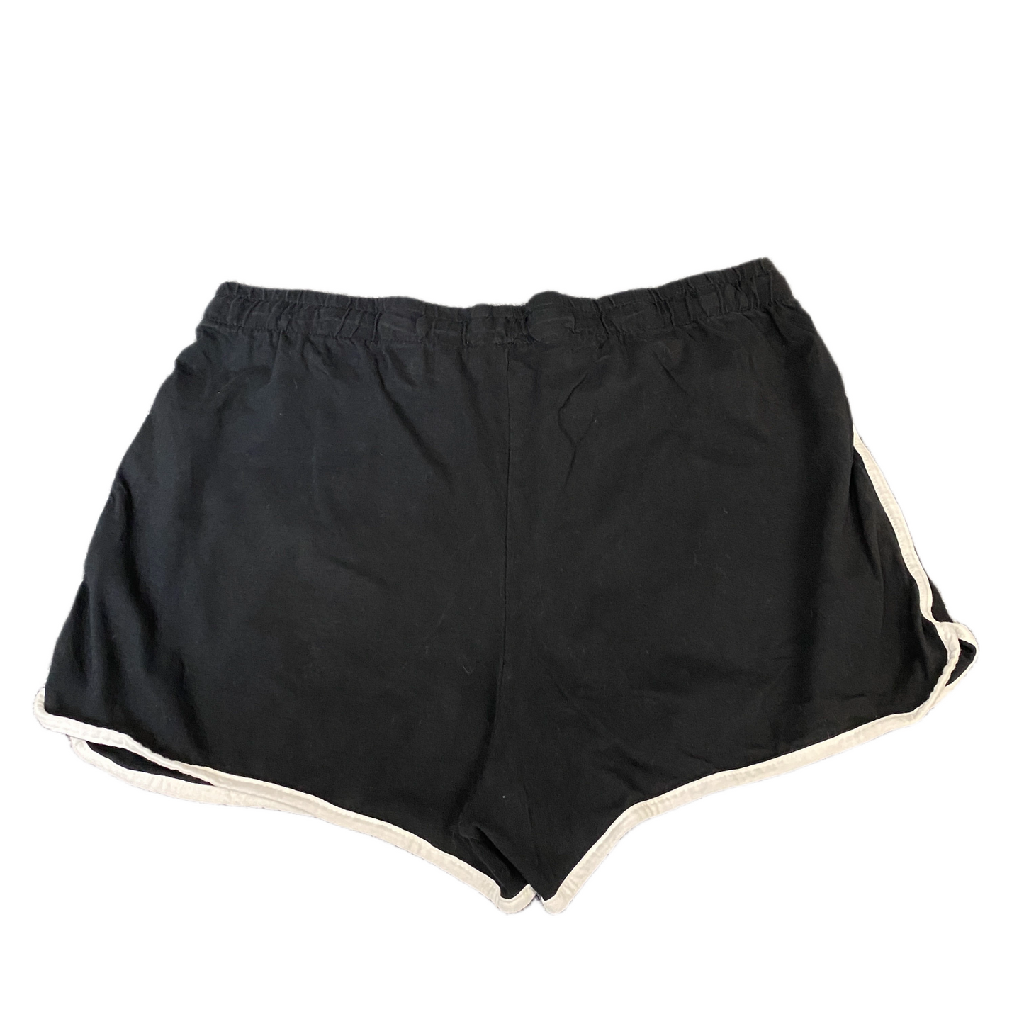 Running Sprinter Shorts Women L 32" Waist Black Athletic Gym Workout Dolphin Hem