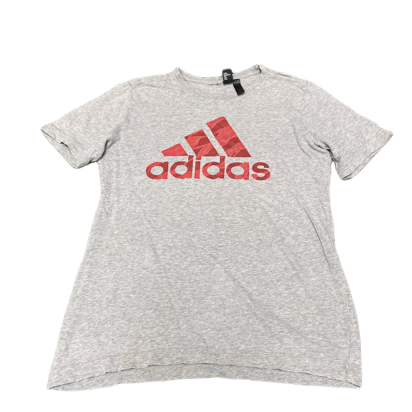 Adidas T-Shirt Girls Small Grey Heather Graphic Logo Short Sleeve Crew Neck Tee