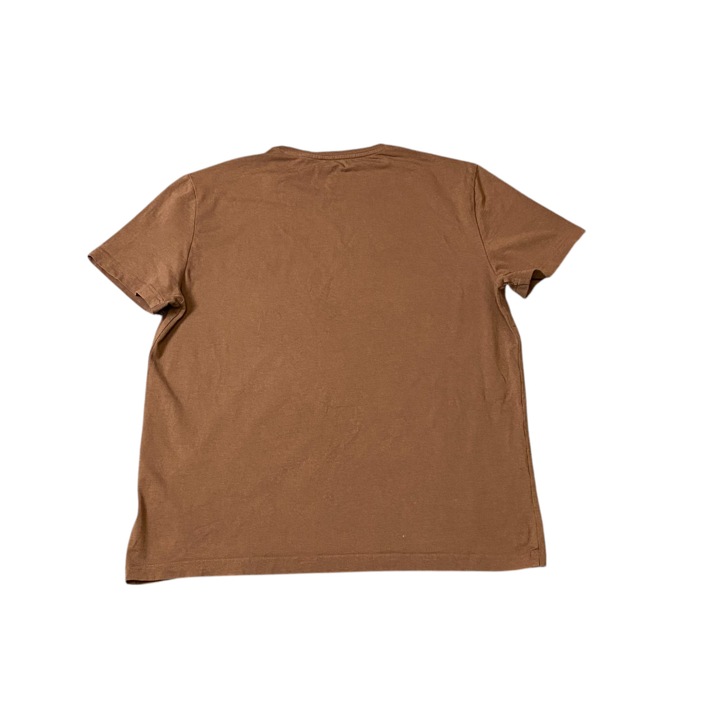 H&M Shirt Mens Medium Brown Short Sleeve Relaxed Slim Fit Crew Neck Casual Tee