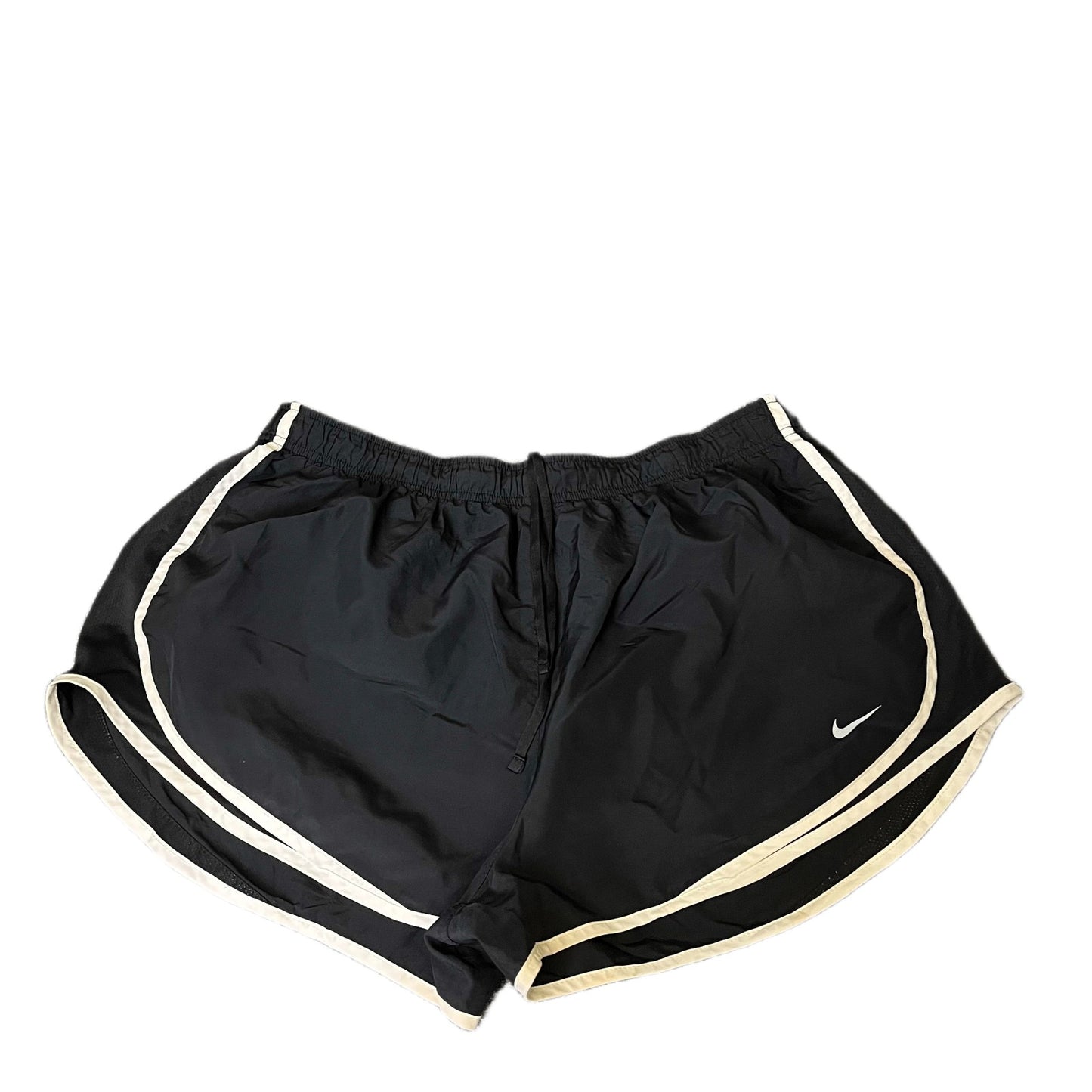 Nike Dri-Fit Running Shorts Fits as Womens XL 33" Waist Black White Dolphin Hem