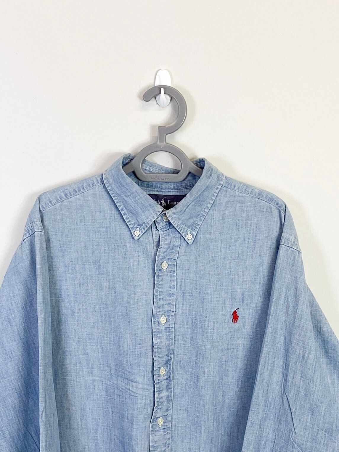 Ralph Lauren Shirt Mens XS Blue Cotton Classic Fit Small Red Polo Pony Logo