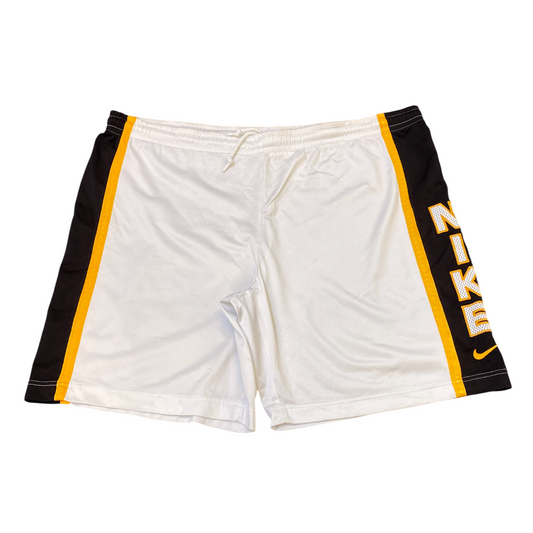 Nike Shorts Mens XL White Black Spellout Logo Elastic Waist Drawstring Athletic