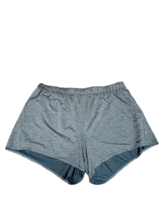 Nike Dri-Fit Running Shorts Fits as Women 2XL 42" Waist Grey Dolphin Hem Pull On