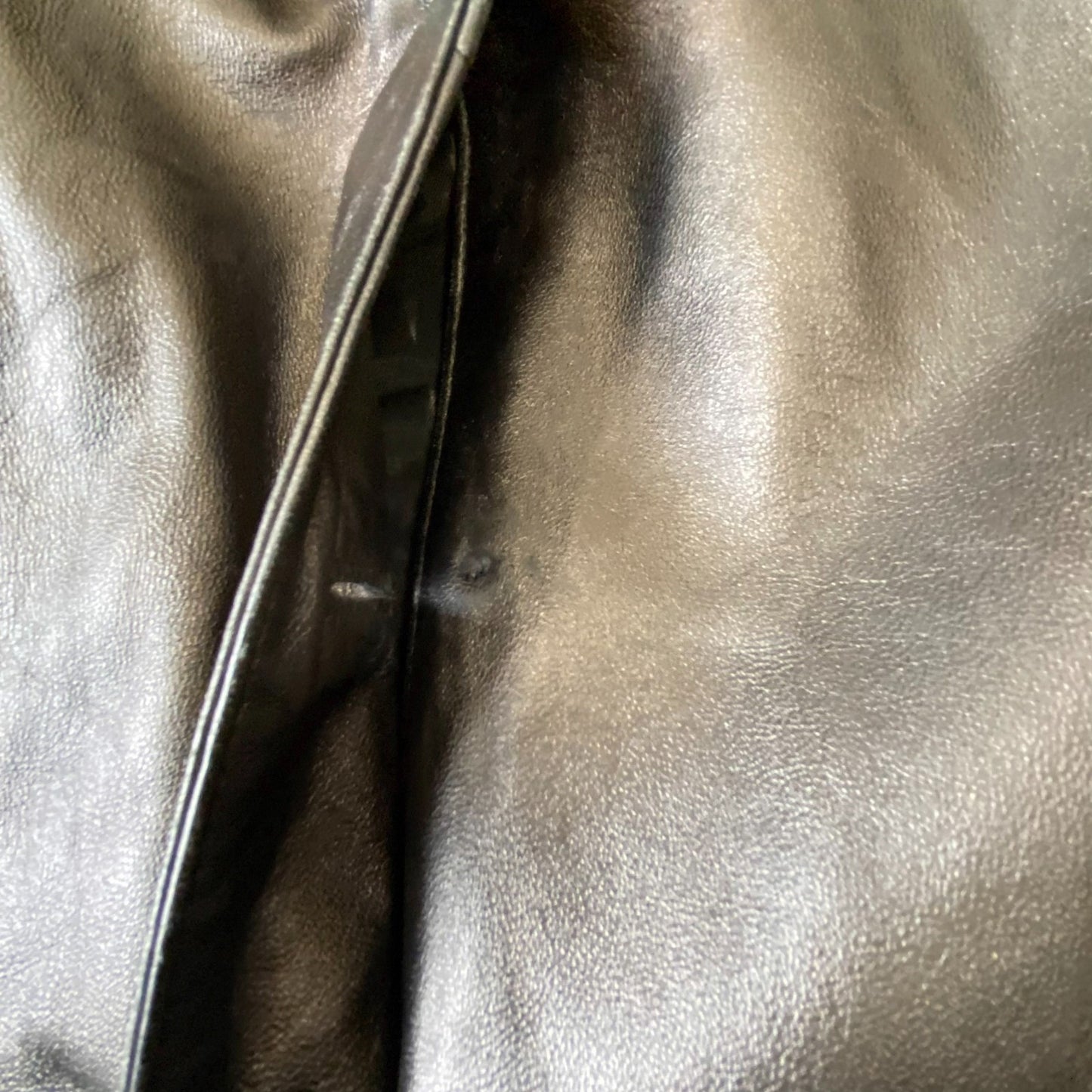 Yilang Leather Blazer Jacket Womens M Black Lined Long Sleeve Single Breasted