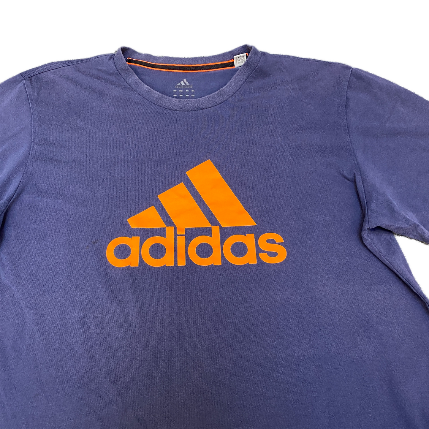 Adidas Climalite T-Shirt Womens Large Navy Graphic Print Cotton Short Sleeve