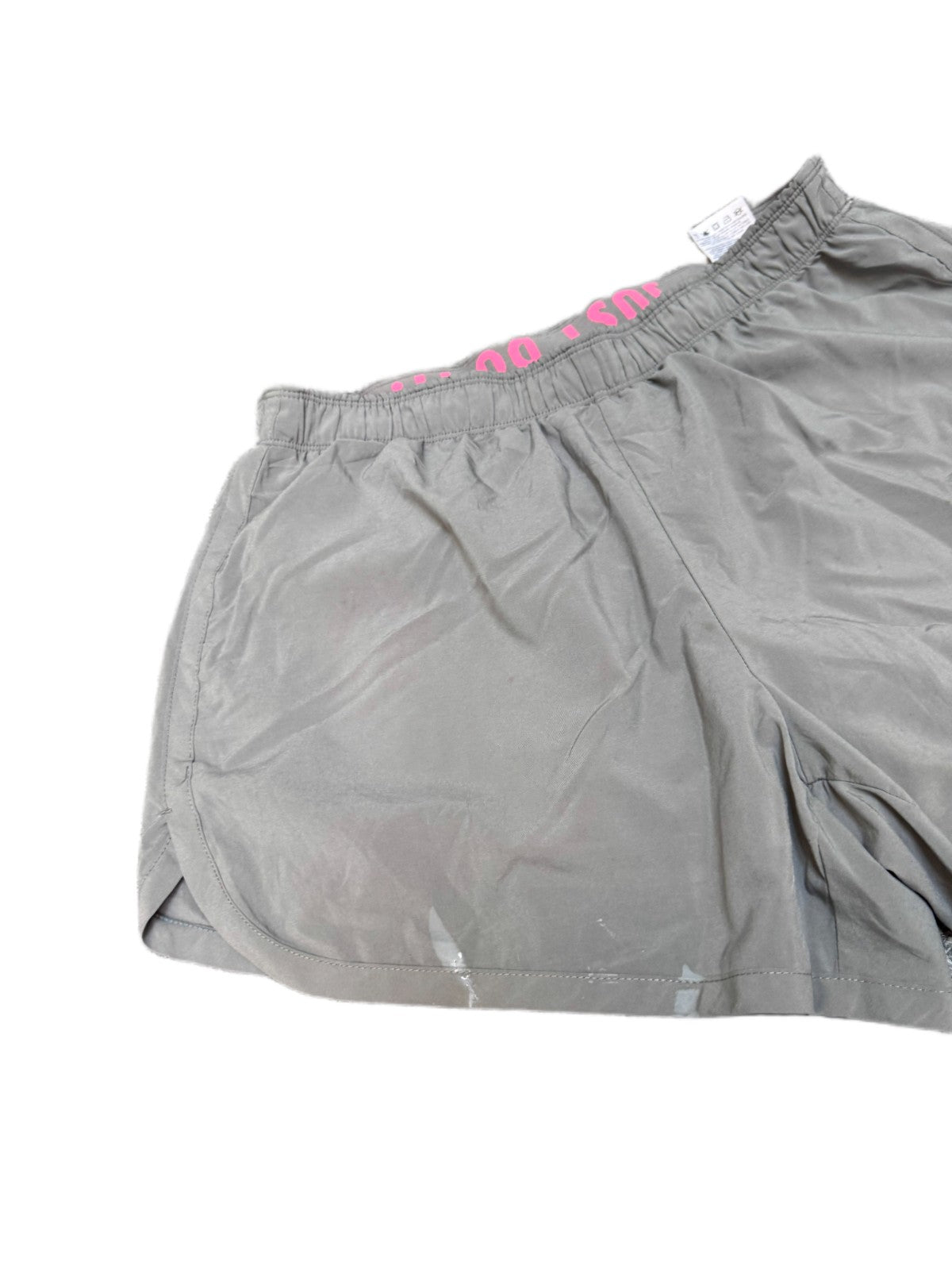 Nike Just Do It Running Shorts Fits as Womens Medium 29" Waist Grey Dolphin Hem