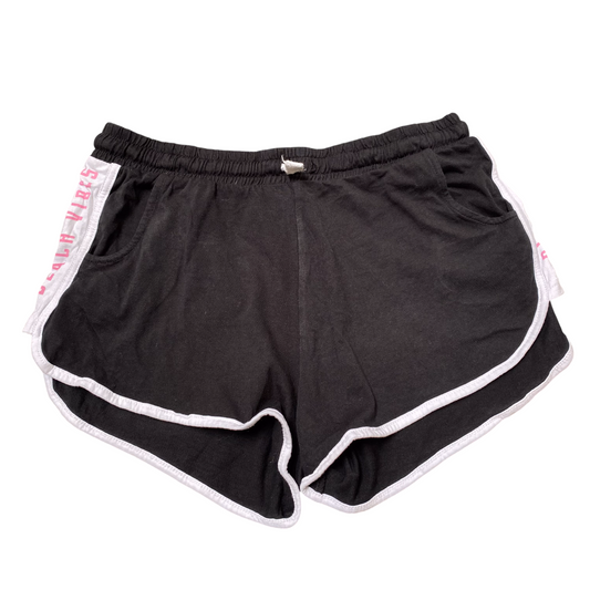 Page One Young Sprinter Running Shorts Girls 26W Black Elastic Waist Drawstring