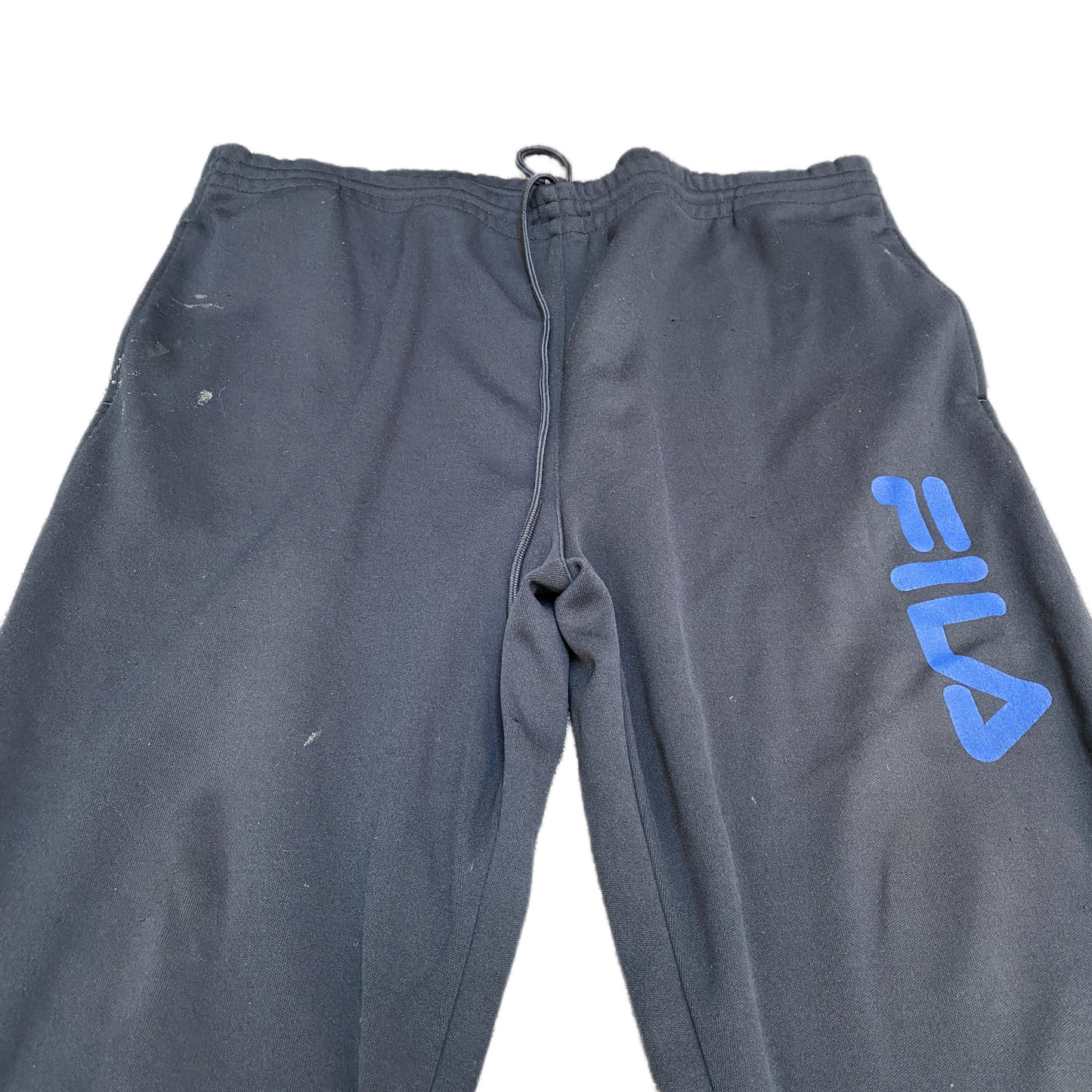 Fila Joggers Fits as Mens 40" Waist Black Ankle Zip Gym Drawstring Trousers