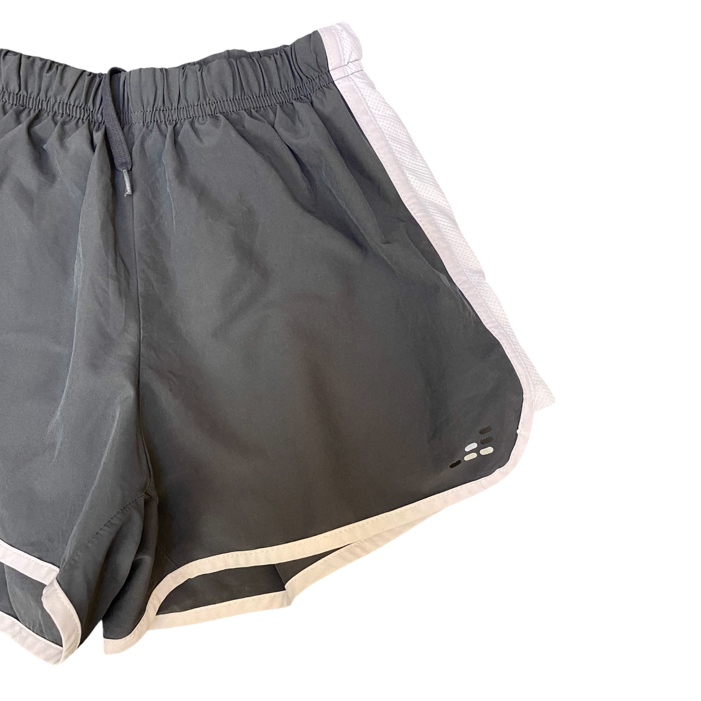 Running Sprinter Shorts Womens S Grey Blue Athletic Performance Drawstring Waist