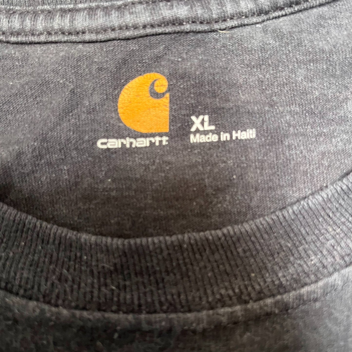 Carhartt T-Shirt Mens XL Black Relaxed Fit Long Sleeve Crew Neck Workwear Tee