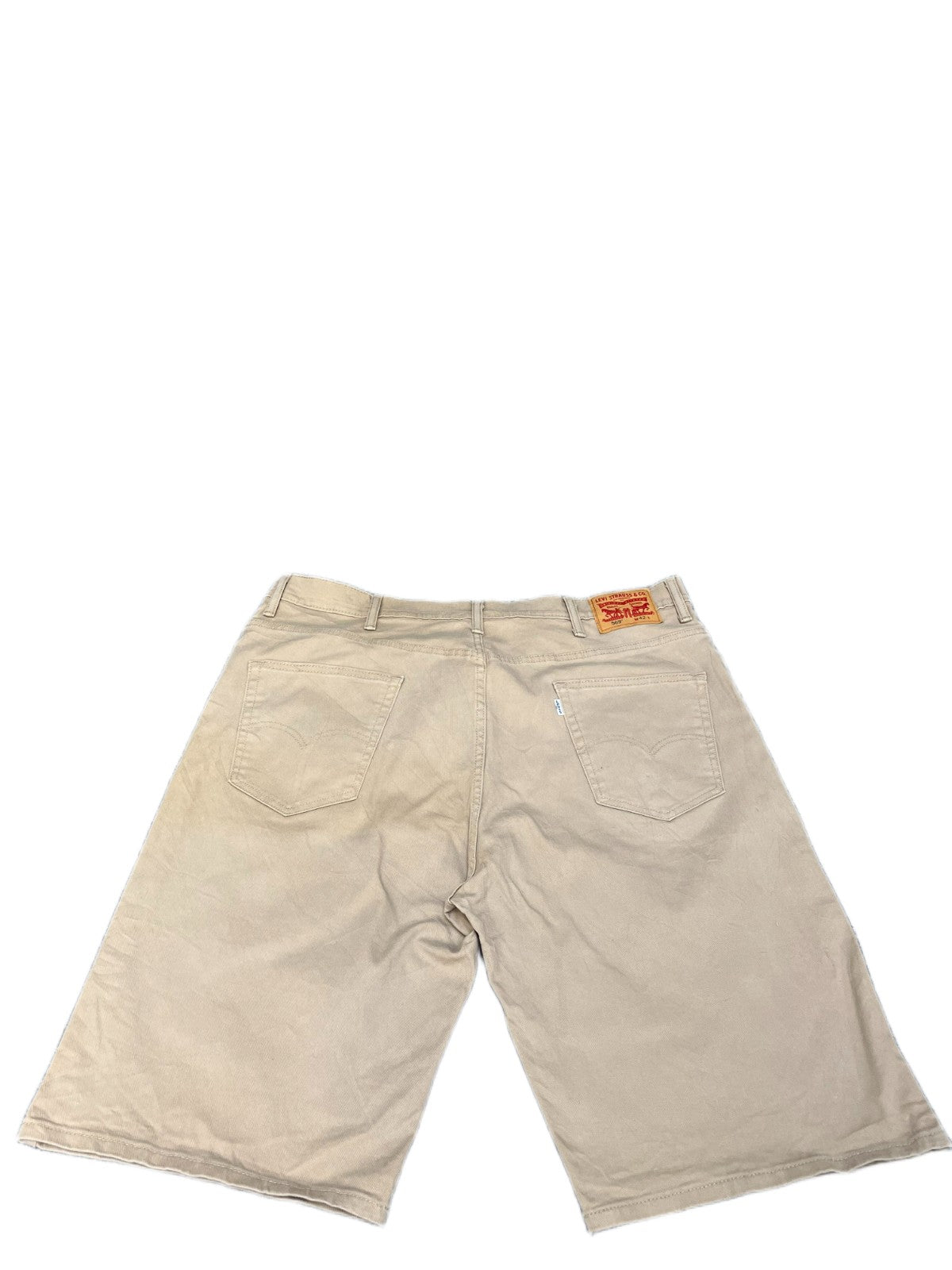 Levi's 569 Loose Straight Bermuda Shorts Fits as Mens XL 42" Waist Tan White Red