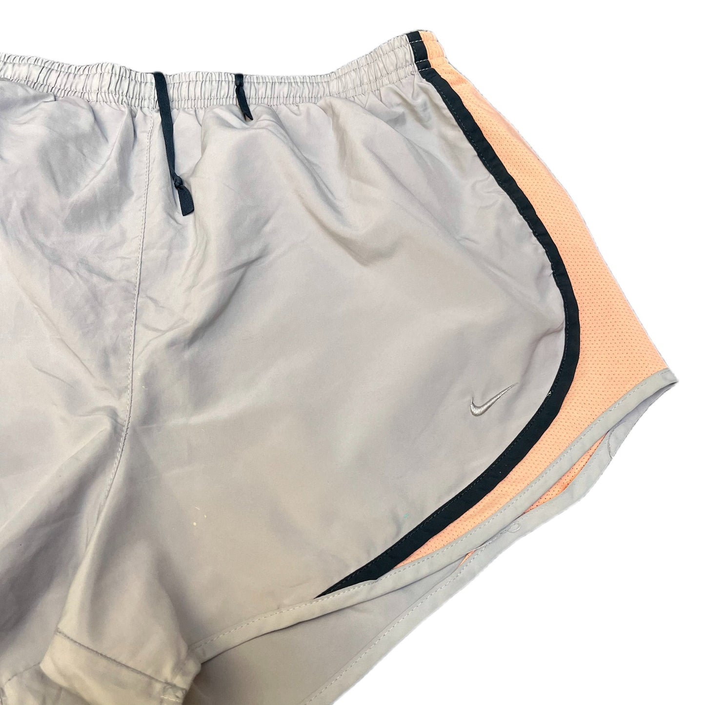 Nike Running Sprinter Shorts Fits as Womens M 29" Waist Grey Peach Dolphin Hem