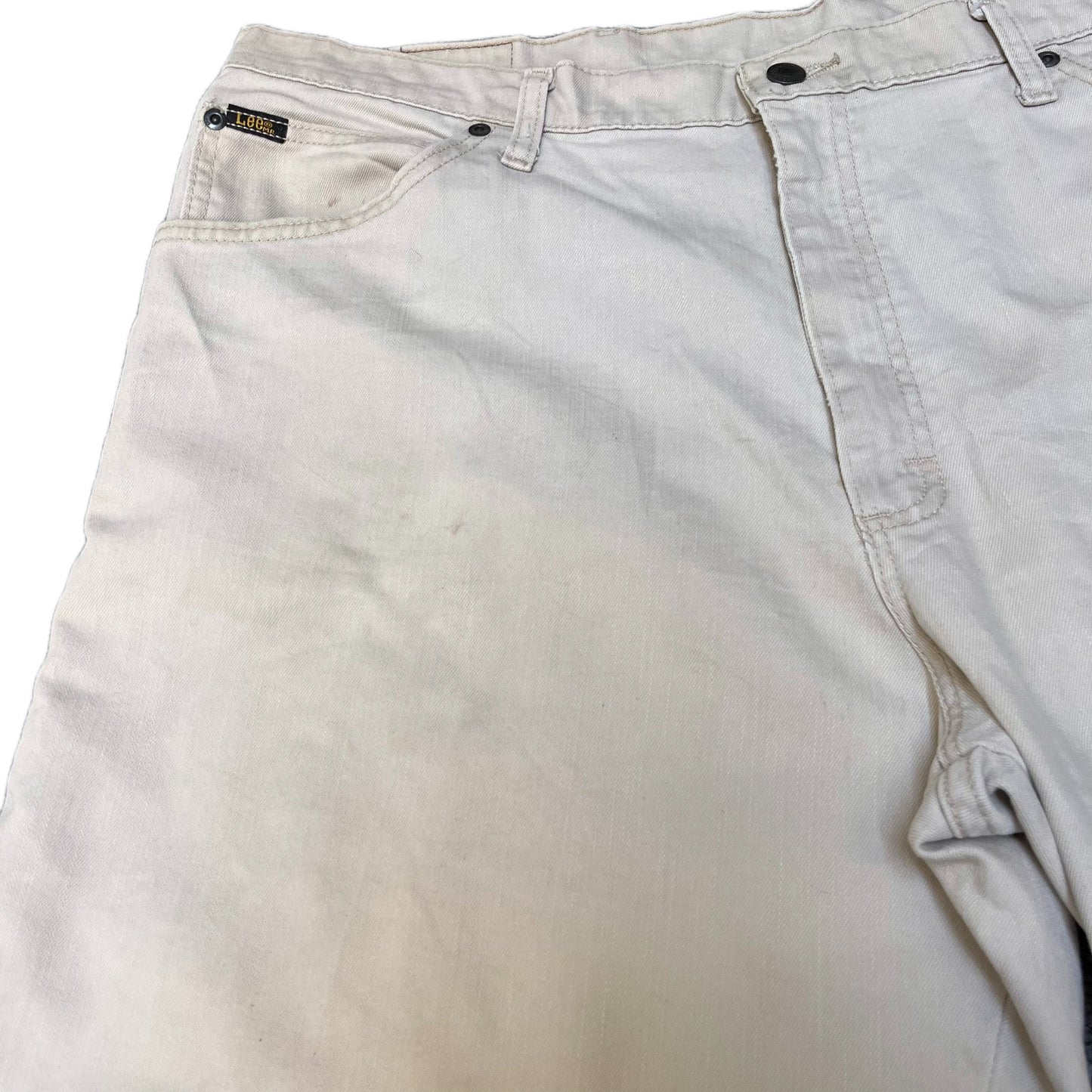 Lee Jean Shorts Fits as Mens XL 42" Waist Tan Denim Classic Five Pockets Outdoor