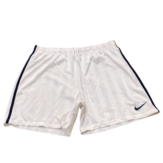 Nike Running Shorts Mens Large White Striped Elastic Waist Drawstring Athletic