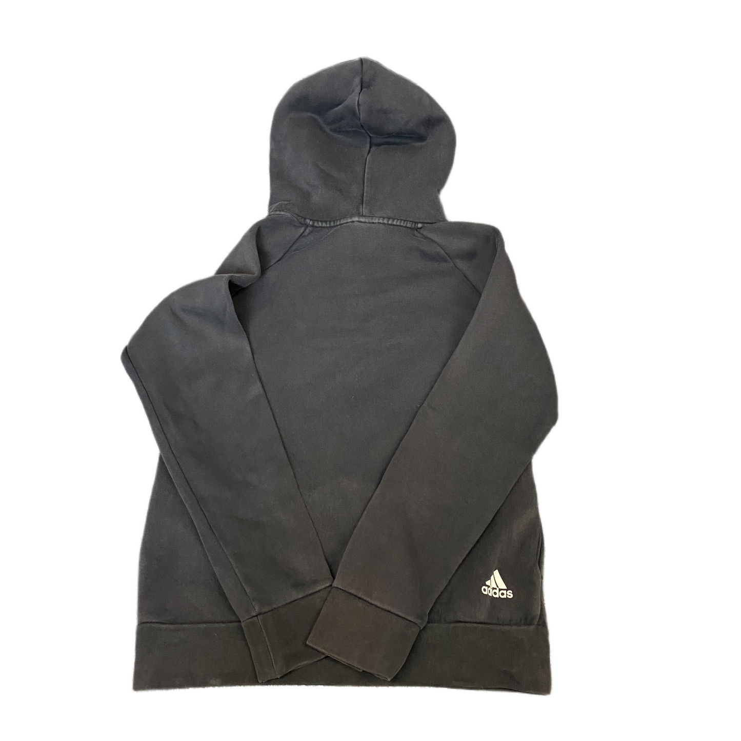 Adidas Hoodie Boys Small Black Graphic Logo Fleece Lined Long Sleeve Pullover