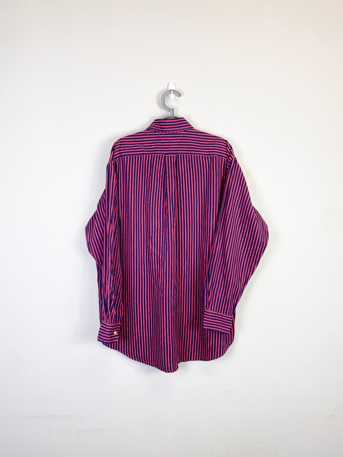 Ralph Lauren Dress Shirt Mens Large Red Striped Single Pocket Casual Button Down