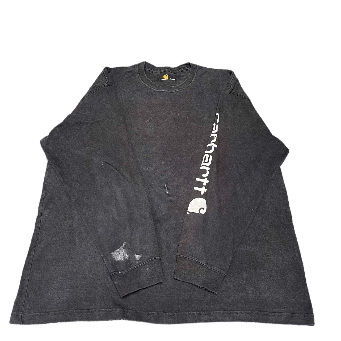 Carhartt T-Shirt Mens XL Black Relaxed Fit Long Sleeve Crew Neck Workwear Tee