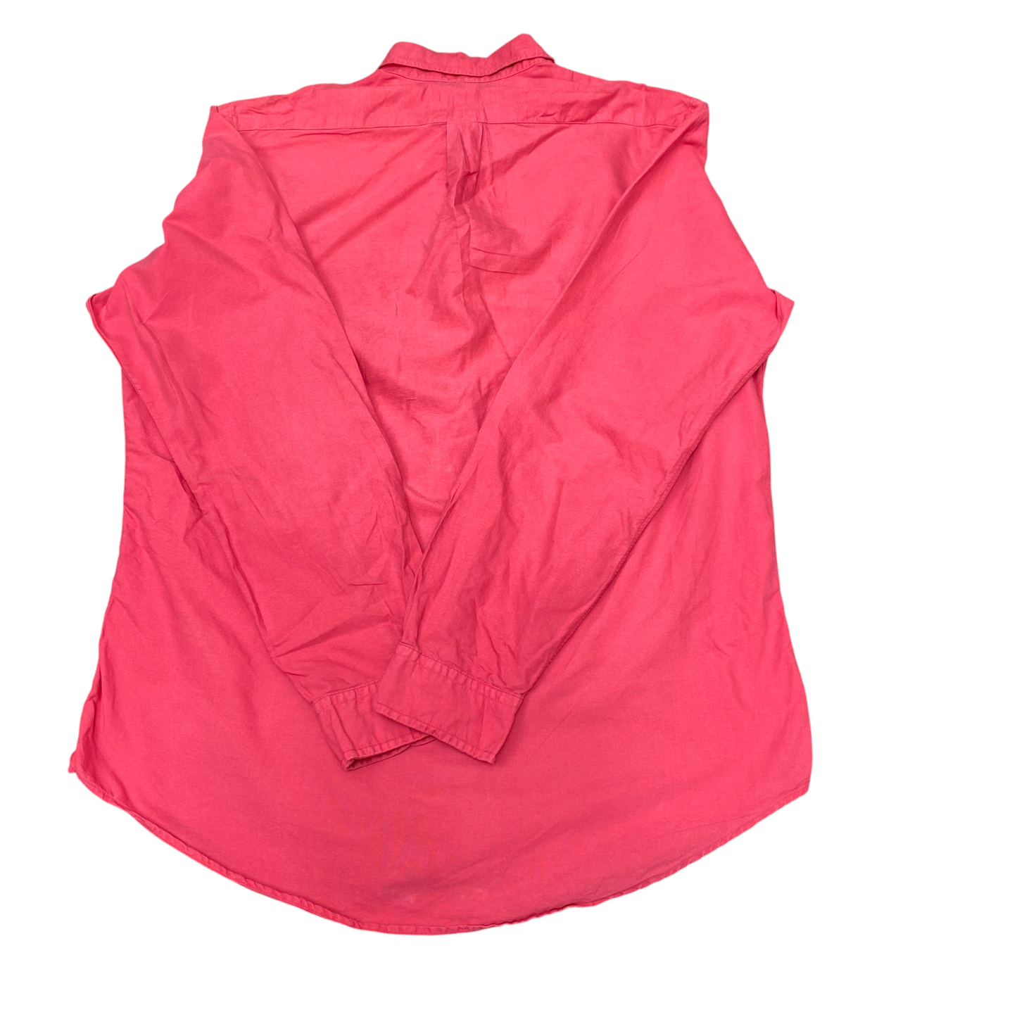 Ralph Lauren Shirt Mens L Pink Casual Long Sleeve Blue Pony Logo Button Down