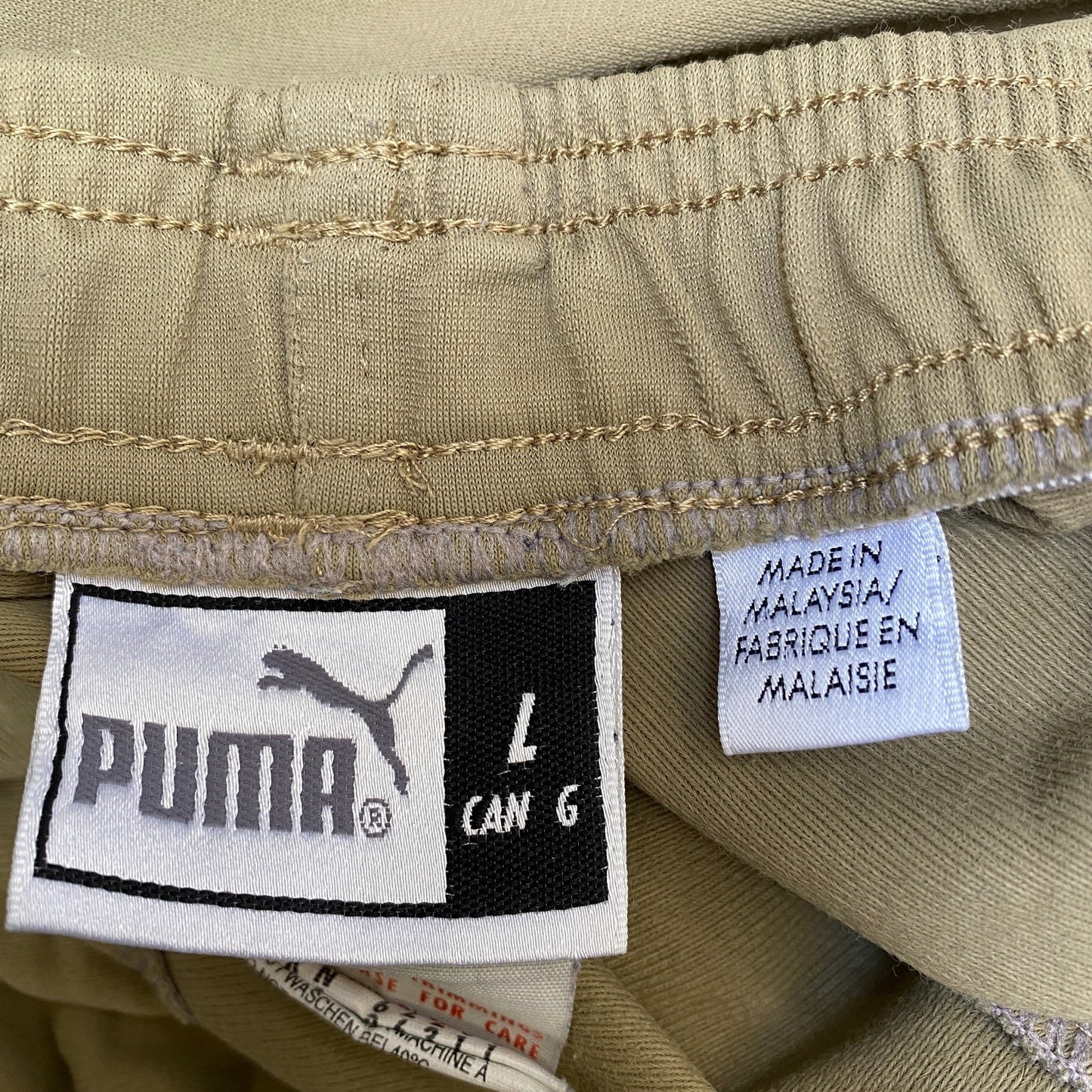 PUMA Joggers Fits as Mens 30" Waist Tan Straight Leg Gym Workout Track Trouser