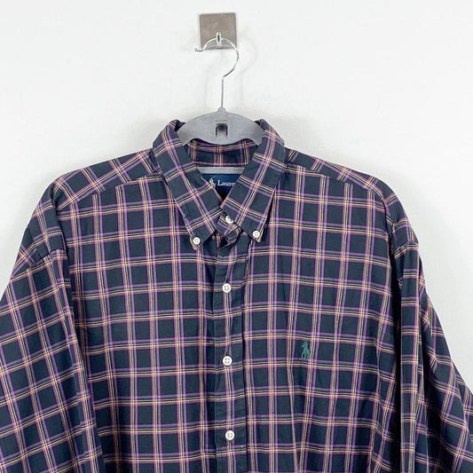 Ralph Lauren Shirt Black Check Men’s Fits XL