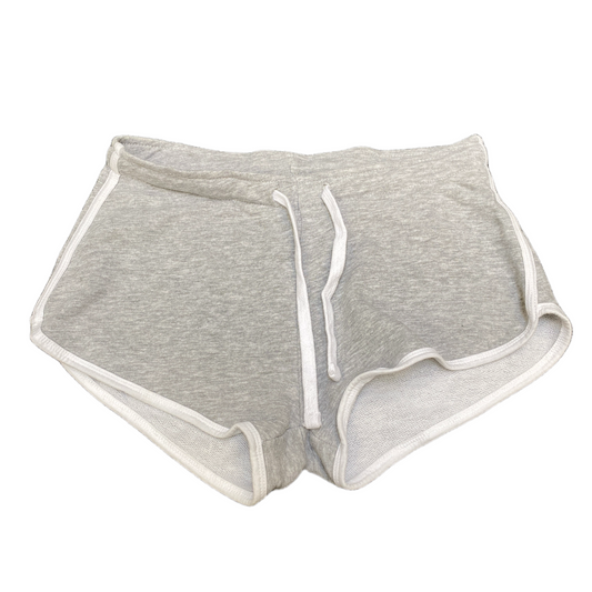Running Sprinter Shorts Women S 28" Waist Grey Athletic Gym Workout Dolphin Hem