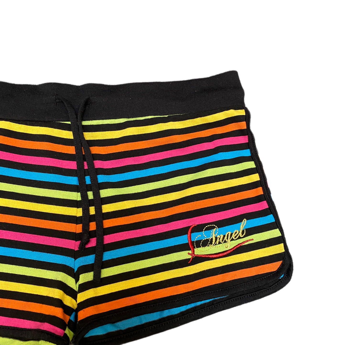 Angel Swim Trunks Shorts Women Large 30" Waist Multi Striped Athletic Drawstring