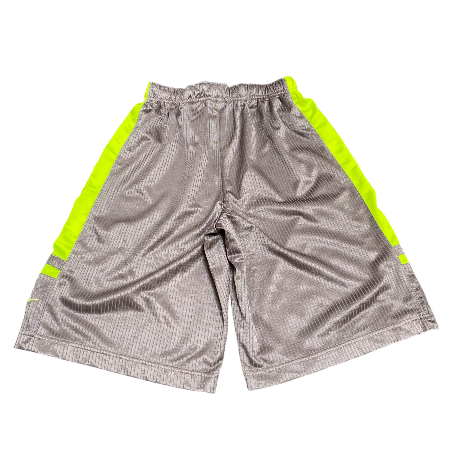 Nike Basketball Shorts M Grey Textured Elastic Waist Drawstring Athletic Fit