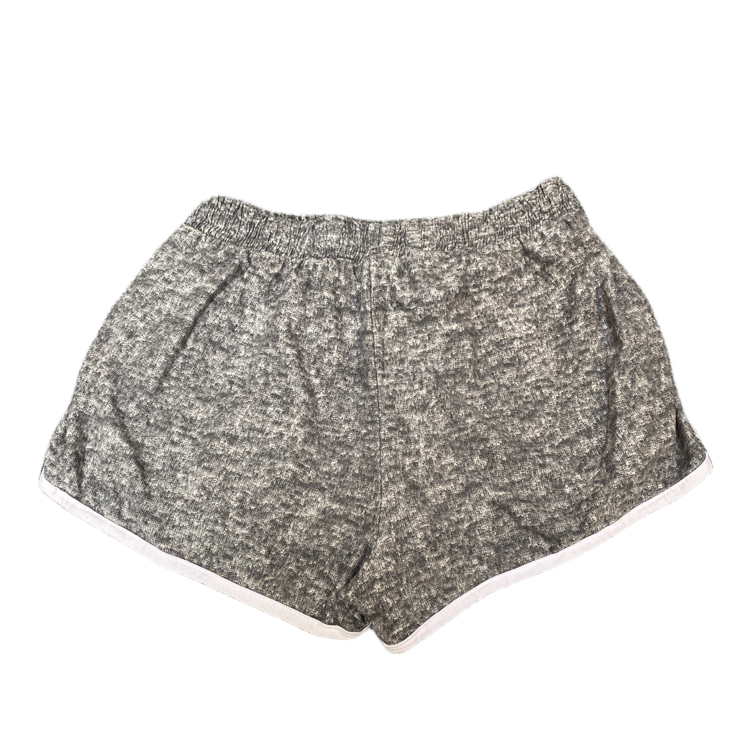 Running Sprinter Shorts Womens L 25" Waist Grey Athletic Gym Workout Dolphin Hem