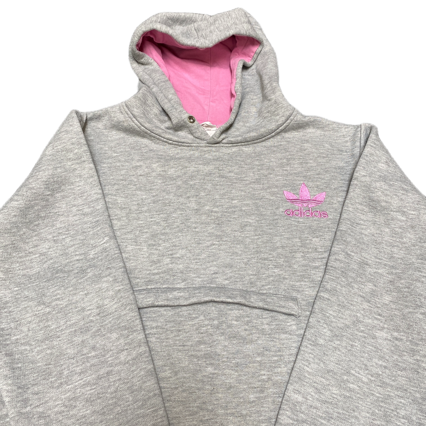 Adidas Originals Hoodie Womens XL Grey Heather Fleece Lined Long Sleeve Pullover