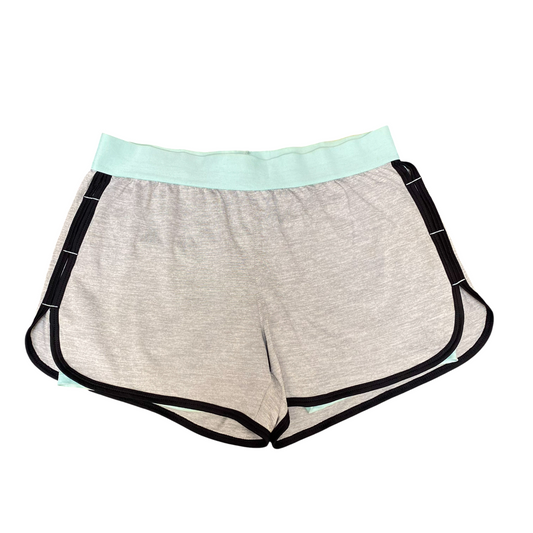 Running Sprinter Shorts Women Small Grey Semi Fitted Stretch Workout Dolphin Hem