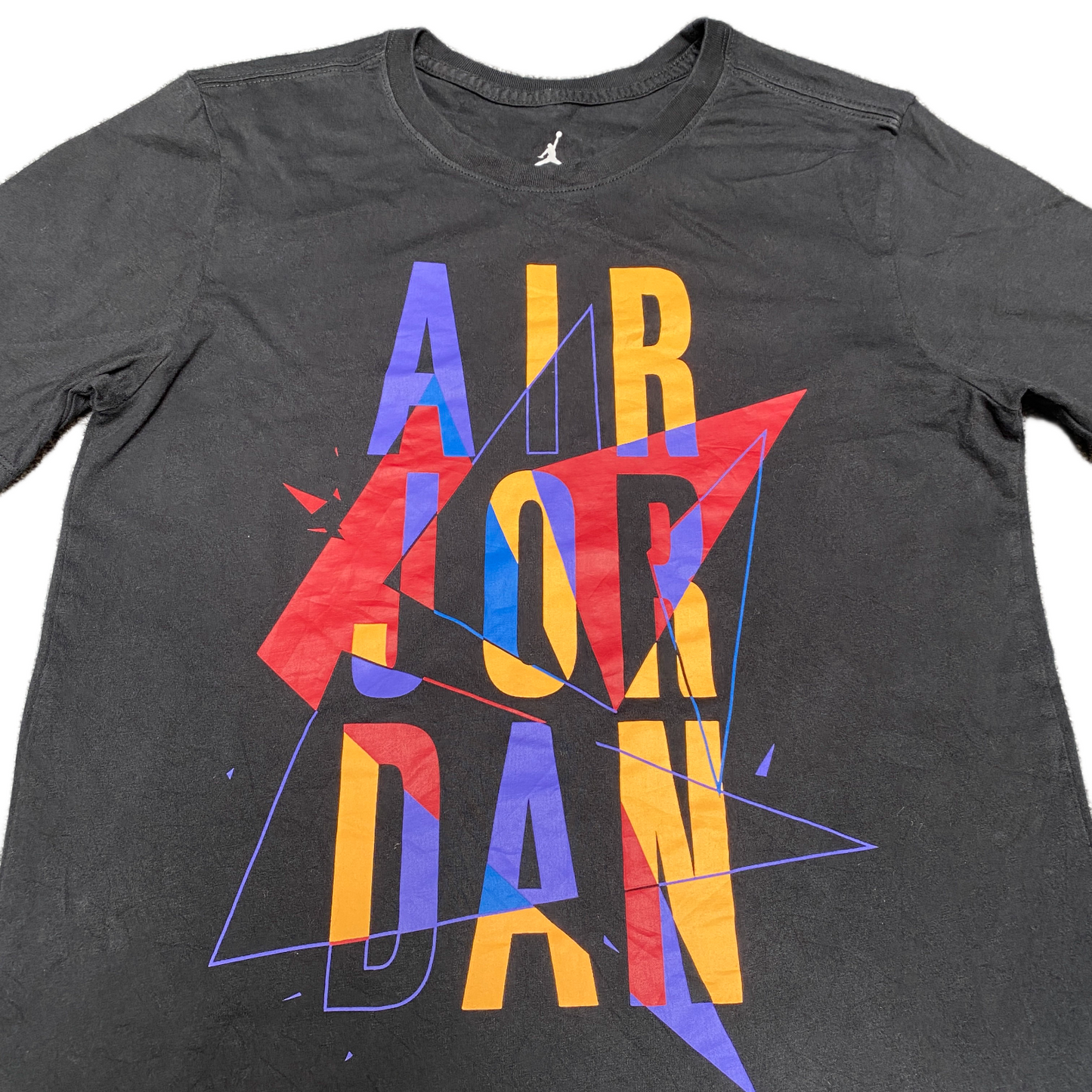 Air Jordan T-Shirt Men S Black Graphic Print Short Sleeve Crew Neck Pullover Tee