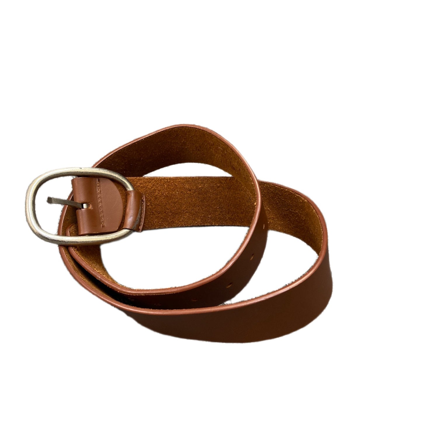 S.Oliver Waist Belt Mens Brown Leather Adjustable Silver Pin Buckle 35.5 Inches
